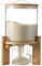 Flour and Cereal Container, 5L/8L, Rice Dispenser, Creative Glass Food Storge Container for Kitchen Organization and Pantry Store, Airtight Lid and Wooden Stand5L
