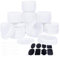 BENECREAT Lot de 10 pots cosmétiques en plastique blanc de 100 ml avec couvercles en dôme à doublure intérieure, étiquettes de 2 feuilles, 4 cuillères à masque pour produits de beauté