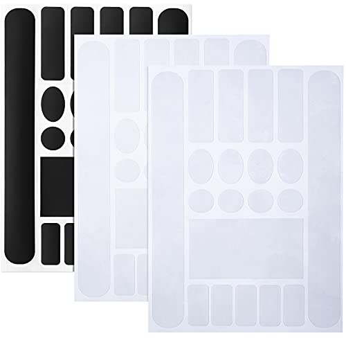 Outus 3 Pieces Bicycle Chainstay Protector Decal Chainstay Frame Guard Adhesive Protectors Film Cover for Bike Chain Protective Bike Folding Frame Protective(Transparent, Carbon Fiber Black)