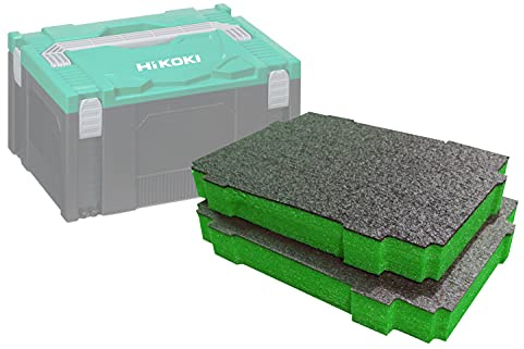 Shadow Foam HIT System Case Foam Insert [Twin Pack] Cut and Peel Foam Inserts for Hikoki HIT System Case II, III and IV | Tool Organisation, Kaizen, 5s, Tool Storage & Storage Boxes (50mm, Green)