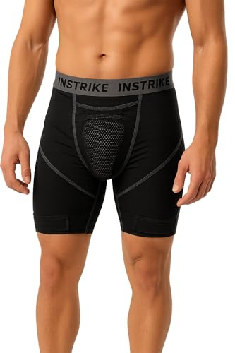 Instrike Compression Pro - Sospensorio a protezione profonda per bambini, sport, estremamente comodo, Nero , M-L