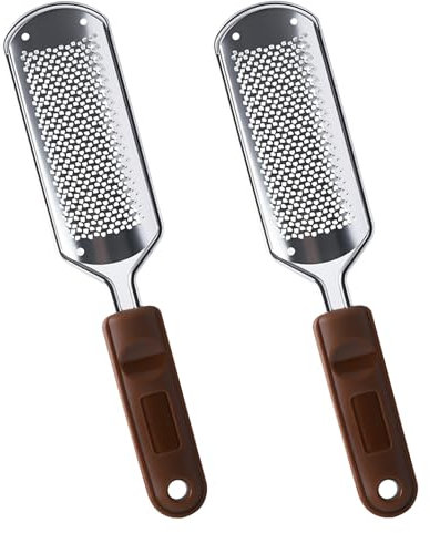 2 lime per piedi in acciaio inox, per rimuovere i piedi incrostati, pelle morta, cura dei piedi, adatte per uomini e donne, adatte per piedi incrostati e screpolati (argento)