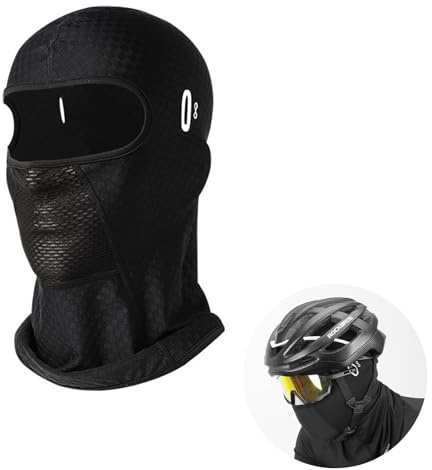 NICEIN® Balaklava – balaclava motorcykel med glasögonhål | vindtät stormmask med UV-skydd | Balaclava motorcykel sommar | motorcykeltillbehör | hudvänlig och andningsbar, svart, one size