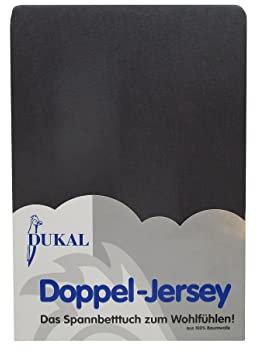 Dukal | Spannbettlaken für Familienbett | 300x200 cm | aus hochwertigem DOPPEL-Jersey | 100% Baumwolle | Farbe: anthrazit