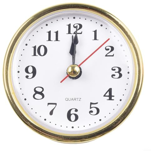 Ersatz-Quarzuhr-Einsatz, 65 mm, goldfarbene arabische Ziffern, geeignet für Quarzuhren