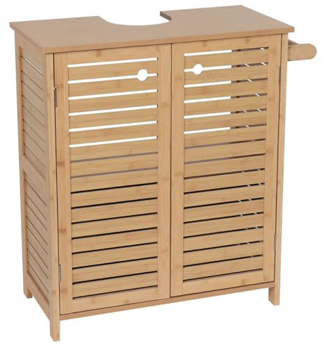 Tendance - Meuble sous lavabo Bambou/MDF facon Bambou - Trinidad