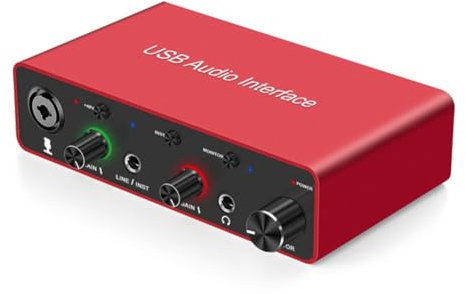 Louttary interfaz de audio USB 192 KHz, tarjeta de sonido, interfaz XLR, estudio para equipo de grabación de podcast profesional