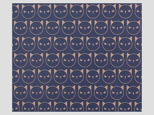 Cat Themed Gift Wrap - 2 Folded Sheets 2 Tags - For Birthday | Very Striking Pattern Repeat - Wrapping Paper For Cat Lover - For Any Occasion