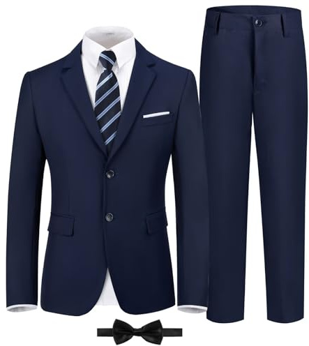 Boys Suit Size 8 Kids Navy Blue Suits for Big Boys Toddler Formal Suits First Communion Suit Kids Wedding Ring Bearer Outfit
