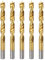 sourcing map 5pcs Brad Point Drill Bits 9.5mm(3/8) Dia HSS4241 Straight Round Shank Metric Brad Point Spiral Twist Drill Bits for Carpenter Woodworking Plastic Rubber, Golden