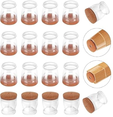 Protection Pied de Chaise 18pcs, Protecteurs de Sol en Silicone Transparent, Embout de Chaise avec Patins en Feutre, Petit Patin Chaise Silicone pour Diamètre 13-23 mm