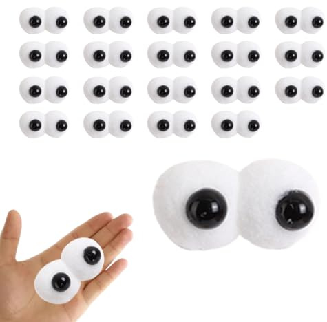 DIFLAX 20 Pièces Yeux Autocollants, Yeux Mobiles Autocollants, Yeux de Securite Amigurumi, Yeux Mobiles, 6/8/10/12/15/18 mm, Amigurumi pour Scrapbooking DIY, Accessoires de Jouets