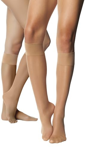 NOQ Eleganta strumpor för strumpebandshållare Overknees strumpor utan strumpor för kvinnor matta fina strumpor komfortlinning andas sömlöst hudvänlig klassisk svart eller hudfärgad finns i flerpack