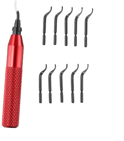 RB3000 Herramienta de desbarbado con 10 piezas BK3010 para cuchillas HSS, para metal, madera, plástico y acabado de impresión 3D, compatible con hierro fundido B