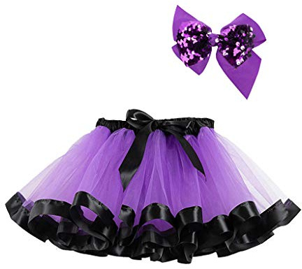 Cuwtheugwg Jupe Tulle Enfant Enfants Tutu Ballet Rose Noir Rouge Robes Princesses Fille Noire Costumes Carnaval Deguisement Petticoat Puffy pour s'Habiller Fête Les Danse