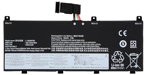 BLESYS Batteri för Lenovo ThinkPad P53 Laptop ersättningsbatteri 11,25 V 90Wh L18M6P90 L18C6P90 02DL028 02DL029