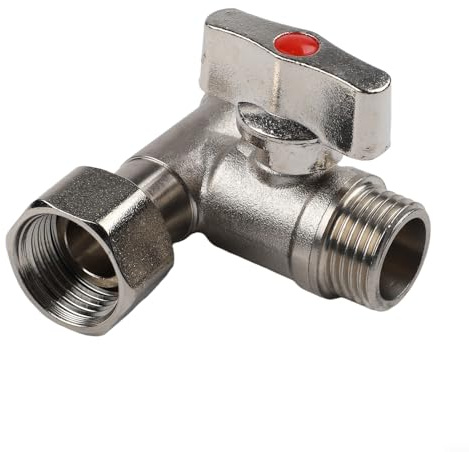 Adaptador de control de agua de 3 vías, conector de latón con válvulas de cierre, flujo ajustable, fácil de instalar, para cocina, baño, grifo, lavavajillas, plata, 6,4 x 5,3 x 4,5 cm, solución de