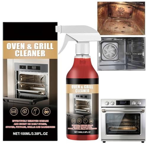 Powerful Kitchen Grease Remover & Oven Cleaner Spray Heavy Duty, Multi-Surface Kitchen Spray Cleaner & Degreaser for Stovetops, Stainless Steel, Glass, Ceramic & Microwaves & Grills, Oven Cleaning Kit