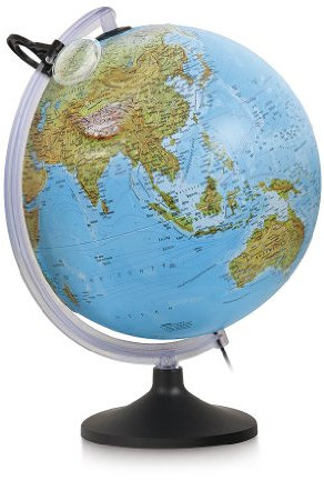 Nova Rico - Relief Globe 30 cm Illuminated with Magnifier