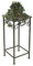 DanDiBo Blumenhocker Metall Eckig 72 cm Blumenständer 11134 Beistelltisch Pflanzenständer Holzablage Blumensäule