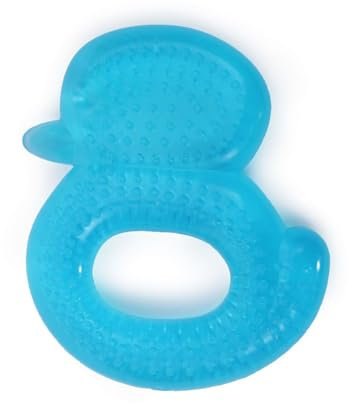 Beißring Ente T1199 blau, Kühlbeißring als Zahnungshilfe massiert und lindert