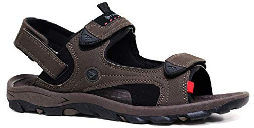 DUNLOP New Men's Sports Beach Trekking Walking Hiking Hook & Loop Summer Sandals Sizes 7-12 (Brown .Black., Numeric_8)