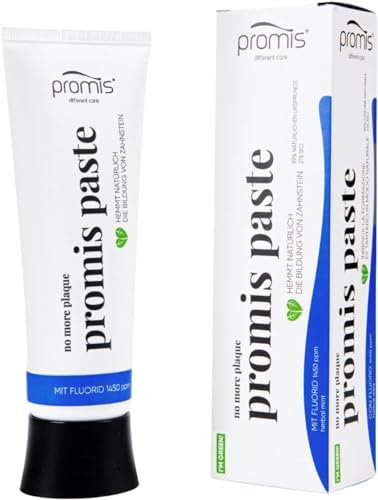 Promis Paste - Natürliche Zahnpasta mit Fluorid 1450 ppm für Sensible Zähne, Xylitol, Vegan, Ecocert Cosmos Organic Zertifiziert, Bio, Zuckerrohr-Tube, Recycelte Verpackung