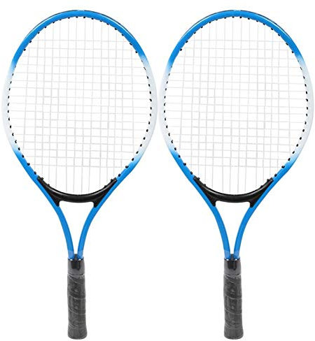 Tennisschläger, Anfänger Tennisschläger Kinder Tennisschläger 13,6–15,9 kg Eisenlegierung mit Ball Tragetasche für Kinder für Anfänger (blau, schwarz)