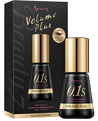 Beauty7 Professionnelle 10ml Colle 0.1 Secondes Gel Instantané Seche Super Rapide Pour Extension de Cils Semi Permanent Cils a Cils Volume Plus Glue Noir