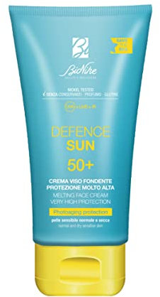 Bionike Defence Sun - Crema Solare Viso, Azione Protettiva e Antiossidante, Waterproof e non Appiccicosa, Rafforza e Ripara la Pelle, 50 ml
