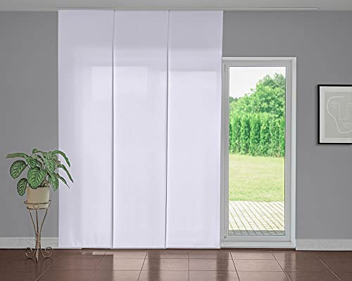 Deco Italia Tenda a pannello scorrevole Bianco tinta unita | Pannello da L 60 x H 265 cm, Semi-filtrante