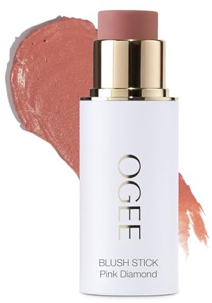 Ogee Sculpted Face Stick (PINK DIAMOND - MATTE NEUTRAL PINK) Certified Organic Blush Stick - Multi-Use Cream Blush & Highlighter Stick