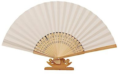 ENEN Ventaglio da Borsetta Carta, Pieghevole Ventagli Ventaglio Giapponese, Ventagli Matrimonio, per la Decorazione della Parete Decorazione di Nozze (5 Pezzi,Beige)