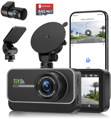 Vildkamera, 2,7K 58MP HD djurskamera 38 stycken 940 nm IR-lysdioder 4K 1080P WiFi dubbel bilkamera för bilar med app