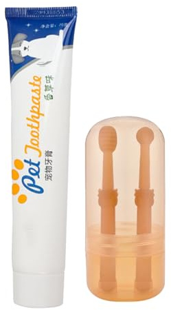 Denta_l - Kit per la cura di cani e gatti con spazzolino e dentifricio, include 2 spazzolini da denti e 1 dentifricio, tubo da 70 g ( di vaniglia)