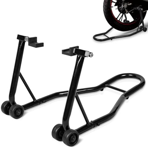 SOARS Cavalletto per moto posteriore, sollevatore moto fino a 400 kg, supporto di montaggio in acciaio, supporto per il montaggio, cavalletto posteriore, supporto ruota (nero)