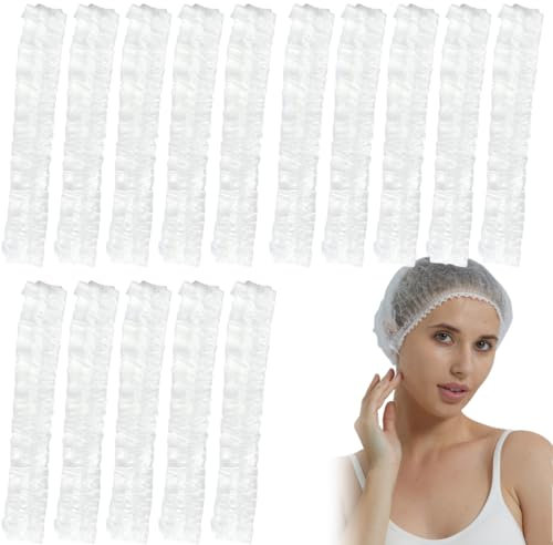 QEQSHQO 15 pcs Einweg Haarnetz Einweg PP Haarnetz Dunstabzugshaube für die Küche Kopfbedeckung Haarmaske Haarnetz Einweg Haare für Männer und Frauen