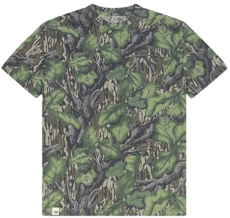 Mossy Oak Camisa de Caza de Camuflaje para Hombre, Manga Corta, algodón, Follaje Completo, Medium