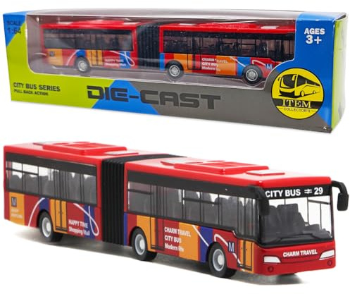 Voitures de Jouet, Autobus Voiture Jouet Mini Voitures à Tirer Modèle de Bus de Jouets Friction Véhicules Petite Voiture Ensemble de Véhicules Jouets Autobus pour Enfants à Partir de 3 Ans (Rouge)