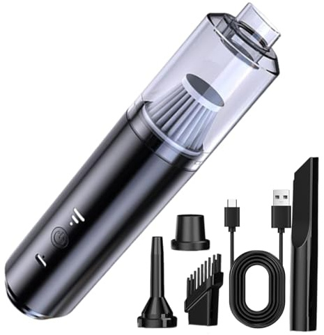 Zyntora Aspiradora Portátil Sin Cable para Coche - Aspirador Portátil para Vehículos | Potente Aspiración para Coche Sedán Sofá Alfombra Cama y Hogar