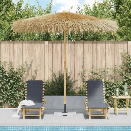 Générique Parasol en Bambou avec Toit en Feuille de bananier 210 cm, Maison & Jardin, Pelouses & Jardins, Vie en extérieur, Parasols & voiles d'ombrage, Brun, (Poids 13.5KG)