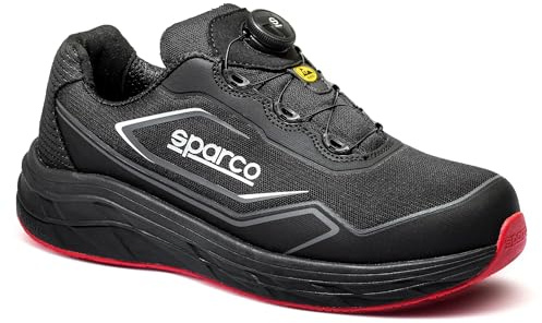 Sparco Teamwork Rotor Scarpe Antinfortunistiche Uomo S3 ESD HRO Basse. Chiusura Rapida rotore A-Top, idrorepellenti, Metal Free, Suola HRO, EU 40