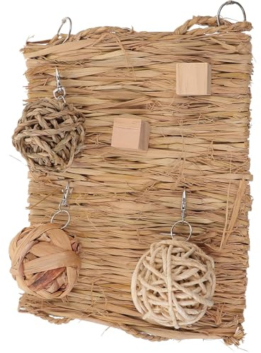 Healifty Tapis de Paille Naturel pour Petits Animaux – 6 Pièces – Coussin de Couchage Mâcher pour Lapins, Cochons D’Inde, Hamsters et Oiseaux – Entretien Dentaire et Confort – Lit D’été