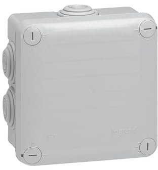 092022 Boîte de dérivation carrée Plexo dimensions 105x105x55mm - 7 entrées - gris RAL 7035