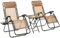Amazon Basics Lot de 2 fauteuils relax pliants avec table d’appoint Beige