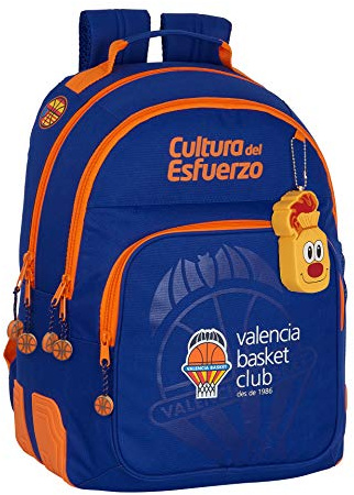 safta Valencia Basket Skolryggsäck, 320x150x420mm, Blå/Orange, 120x50x230 mm, Dubbel kantonjär ryggsäck