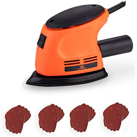 Lijadora eléctrica TOPWAY Detail Mouse, lijadora eléctrica de esquina de palma de 105 W con puerto de extracción de polvo para decoración del hogar acabado de muebles