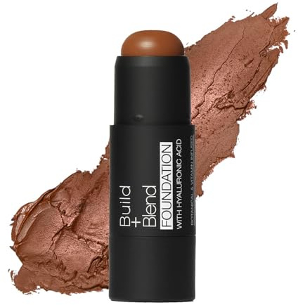 Palladio BUILD & BLEND Foundation Stick, Medium Coverage Buildable Contour Stick for Face, Ultra Blendable Creamy Formula for a Natural Shine Free Finish, Professional Makeup, 0.25 Ounce (Mocha)