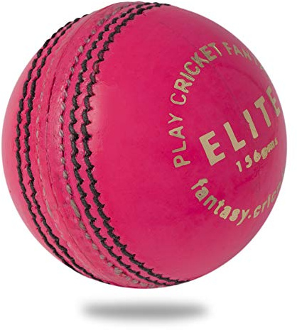 Cricnix Cricket Ball Elite Pink Leather 5.5oz (1-Pack) for T20 or Night Match