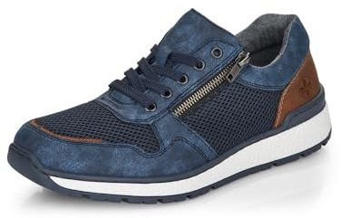 Rieker Herren Low-Top Sneaker B9006, Männer Halbschuhe, lose Einlage,straßenschuhe,Strassenschuhe,Sportschuhe,Turnschuhe,blau (14),43 EU / 9 UK